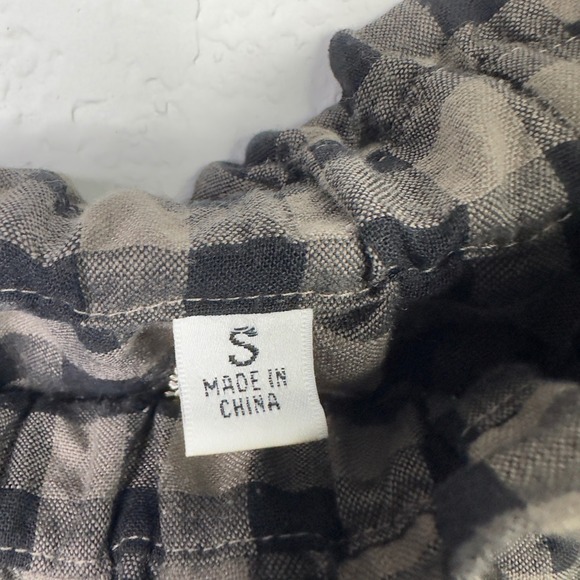 Uncle Frank Dress S Gray White Gingham Embroidered Off Shoulder Cottage Vacation - Picture 10 of 10